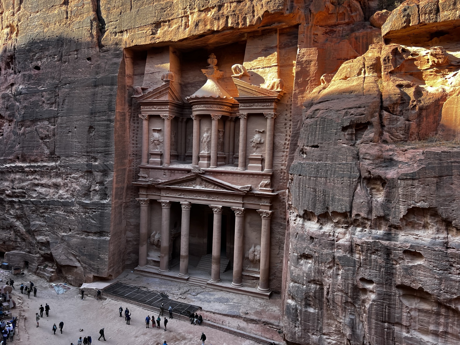 The Treasury carved into the cliffs of Petra, Jordan
