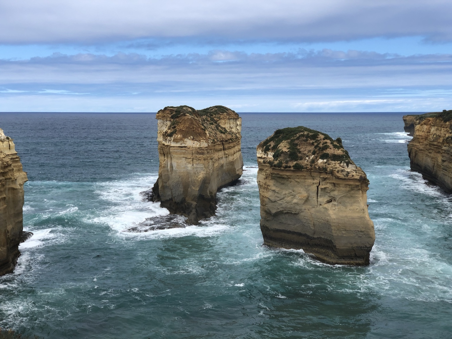 Sea stacks and waves on the Australian coast
